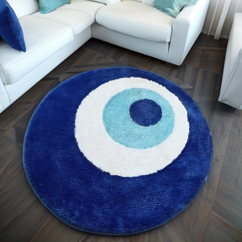 Azure Evil Eye Plush Rug – Euploria