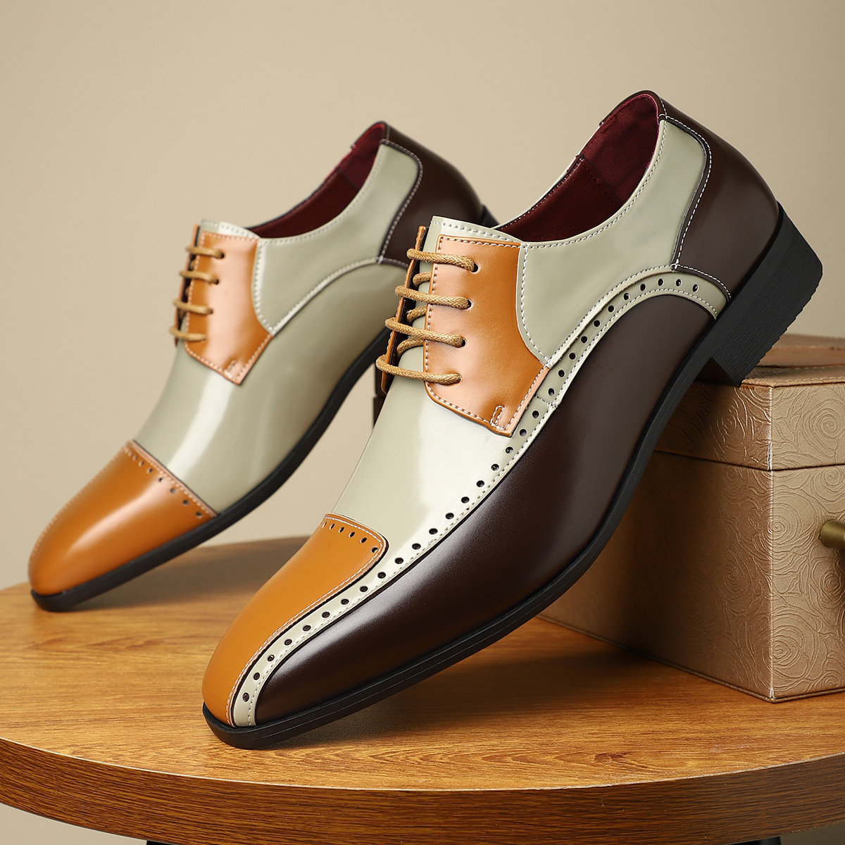 Salvatori Leather Brogue Dress Shoes