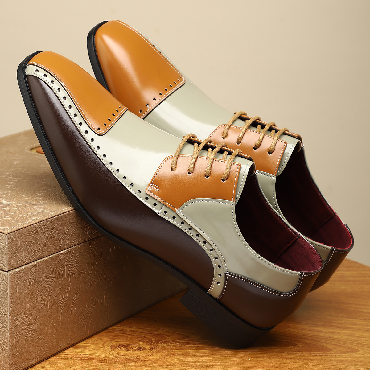 Salvatori Leather Brogue Dress Shoes