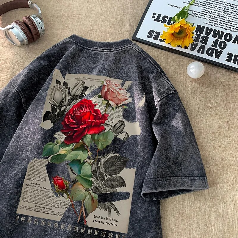 Oversized Washed Rose T-Shirt