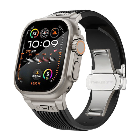 Titanium Streamlined Silicone Apple Watch Band v2