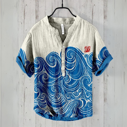 Japanese Street Art Henley Shirt