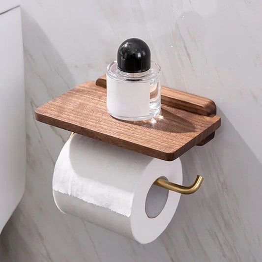 WalnutSleek™ Minimalist Toilet Paper Holder