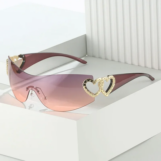 Vogue Heart Rhinestone Sunglasses