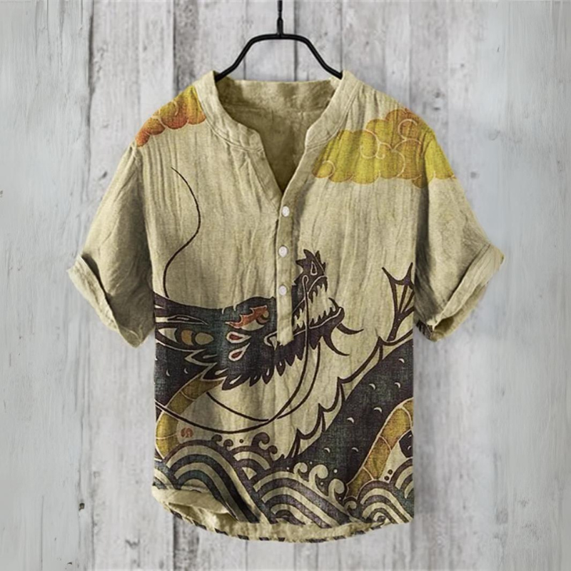 Japanese Street Art Henley Shirt