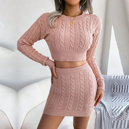 Muse Cable Knit Crop Set