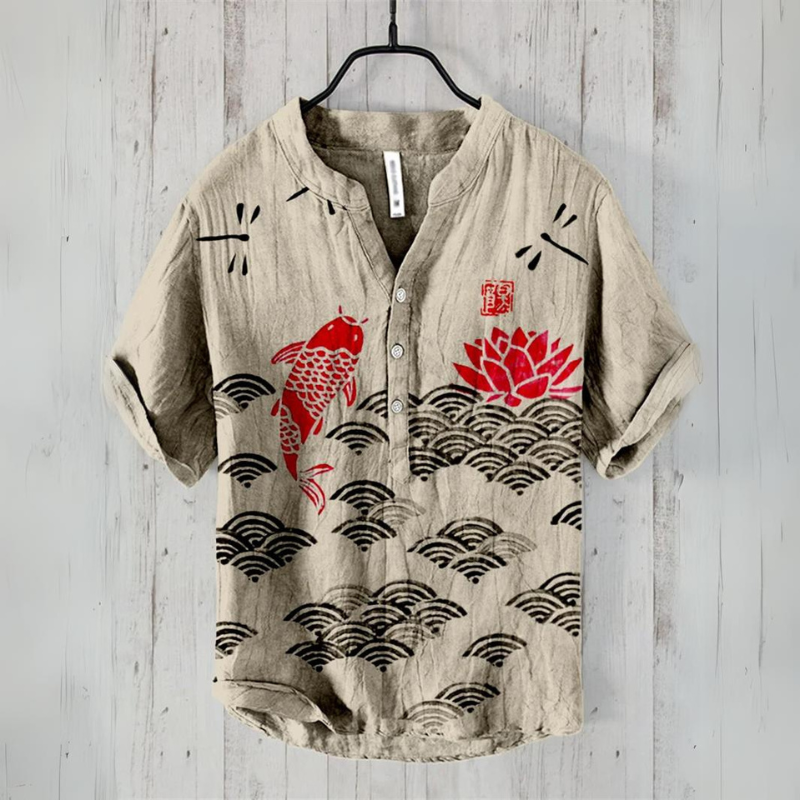 Japanese Street Art Henley Shirt