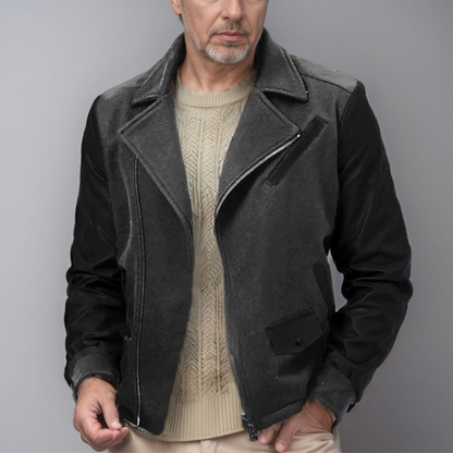 Bravon Leather-Wool Bomber Jacket