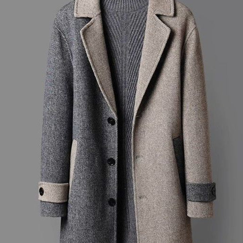 Luciano Two-Tone Wool Overcoat