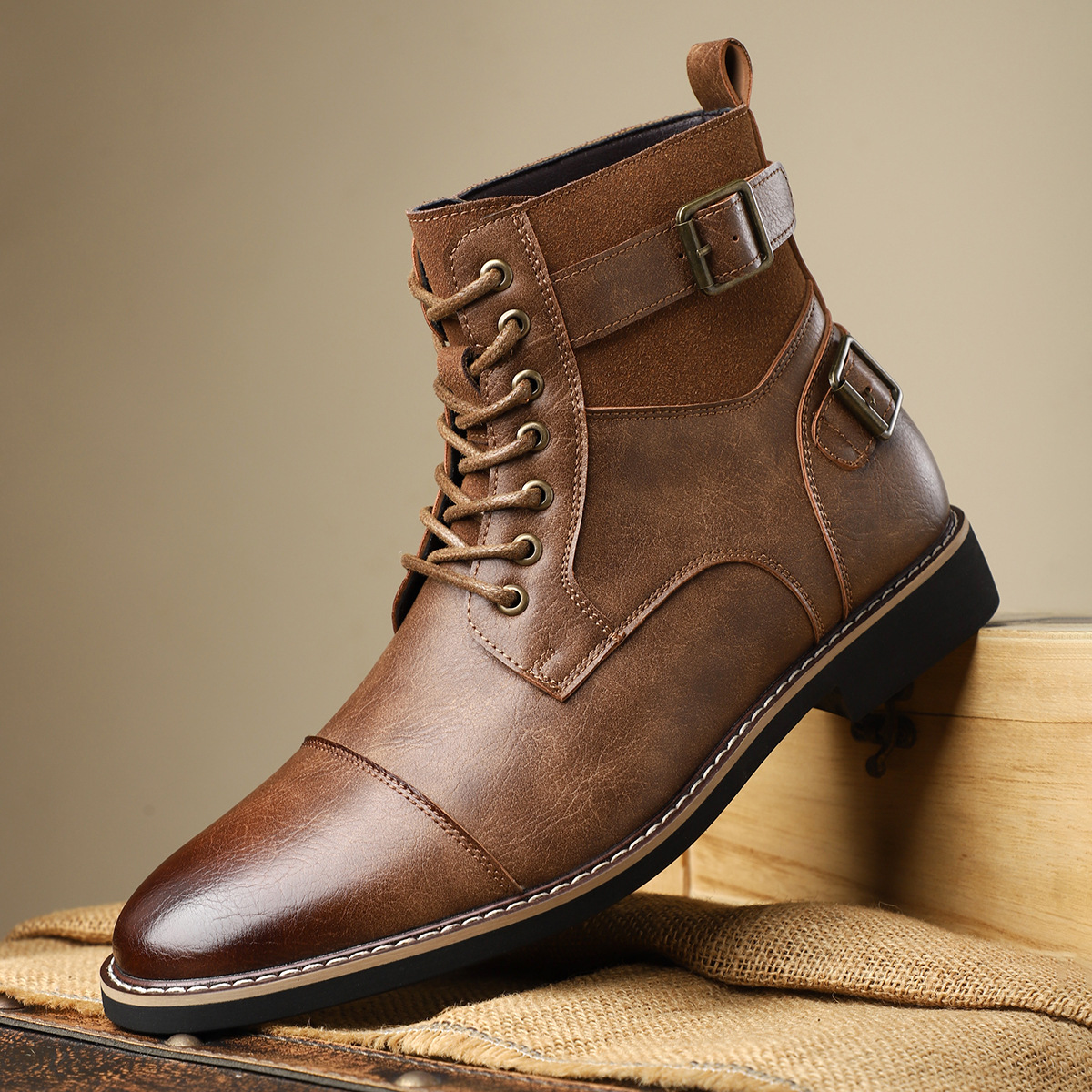 Heritage Leather Buckle Boots