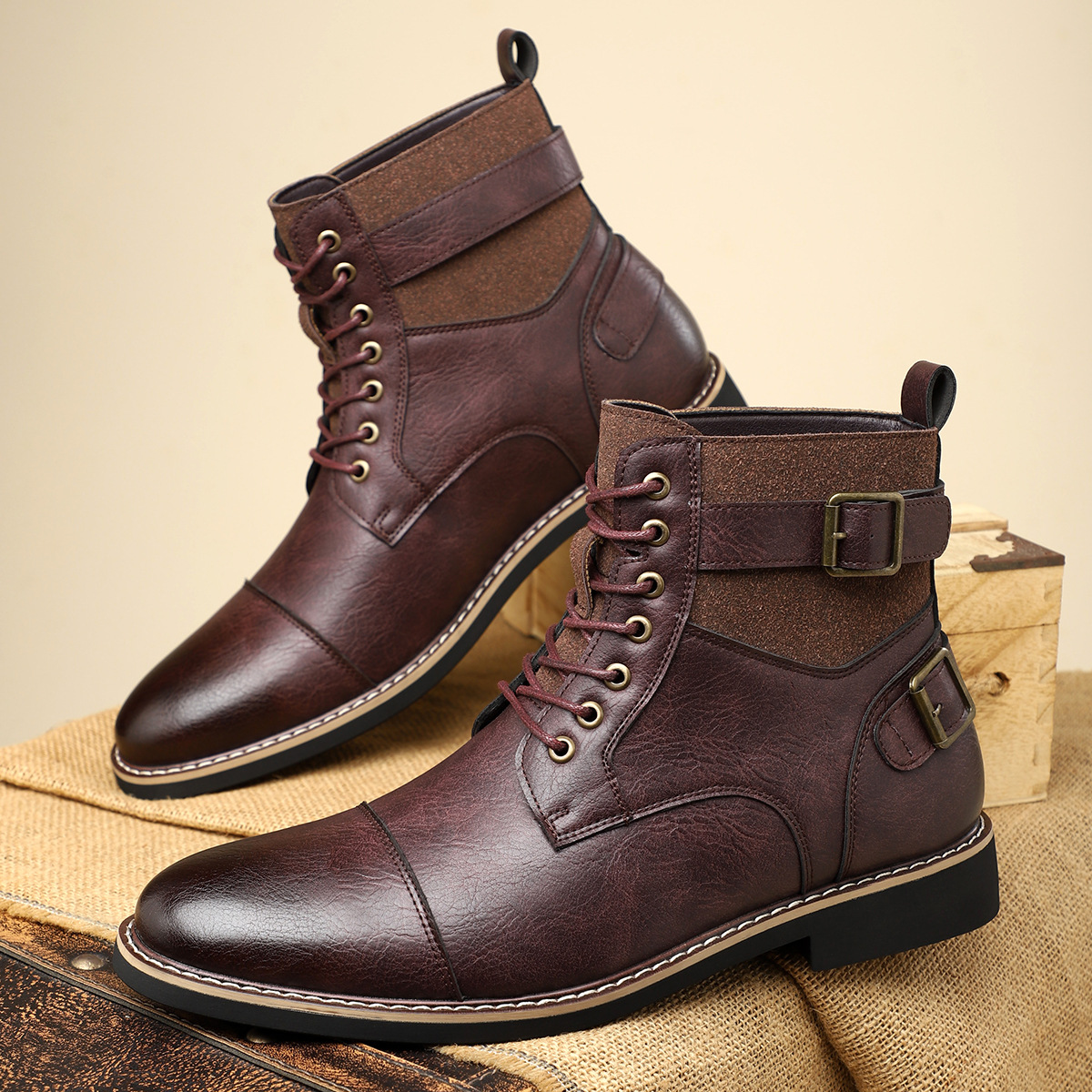 Heritage Leather Buckle Boots