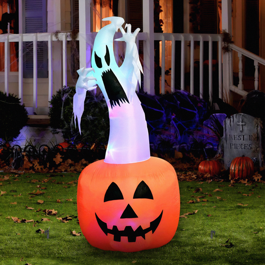 Spooky Inflatable Ghost Pumpkin