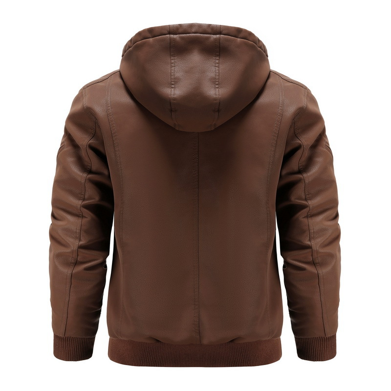 Washington Leather Hooded Jacket