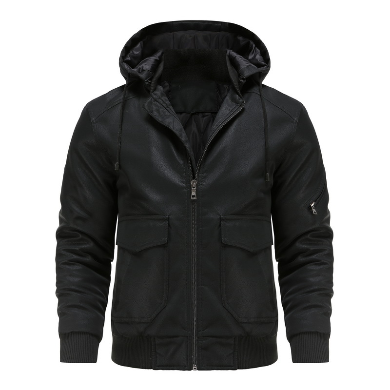 Washington Leather Hooded Jacket