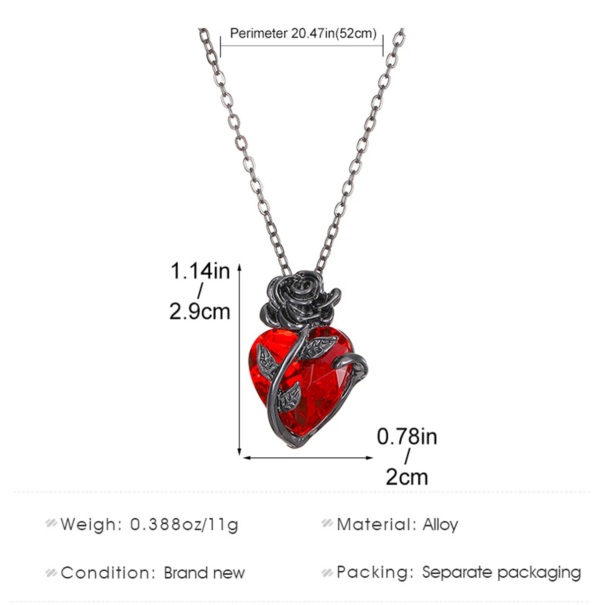 Scarlet Roseheart Necklace