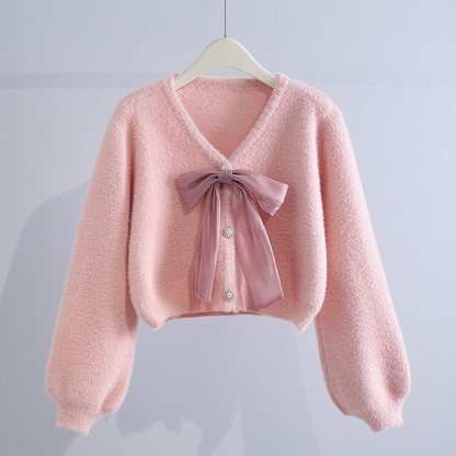 Arabella Plush Bow-tie Cardigan