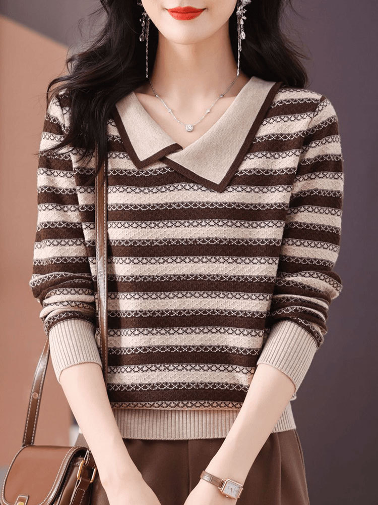 Ava Sailor-collar Knit Sweater