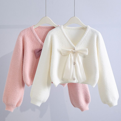 Arabella Plush Bow-tie Cardigan