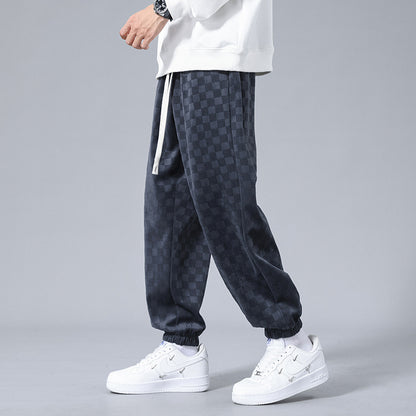 Checkered Corduroy Sweatpants