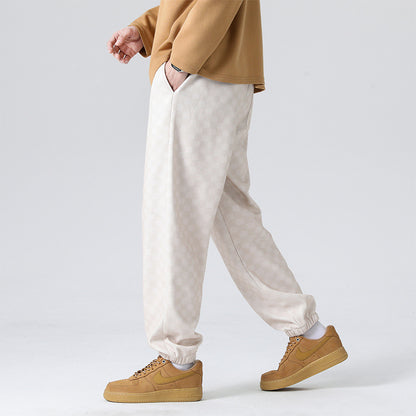 Checkered Corduroy Sweatpants