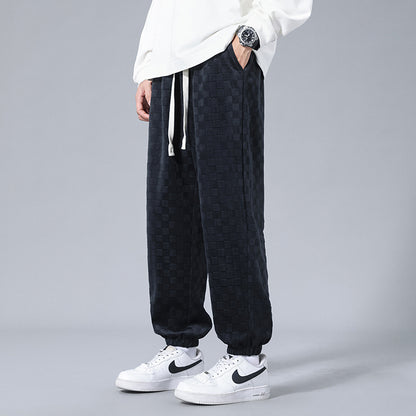 Checkered Corduroy Sweatpants