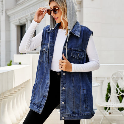 Cityline Hooded Denim Vest