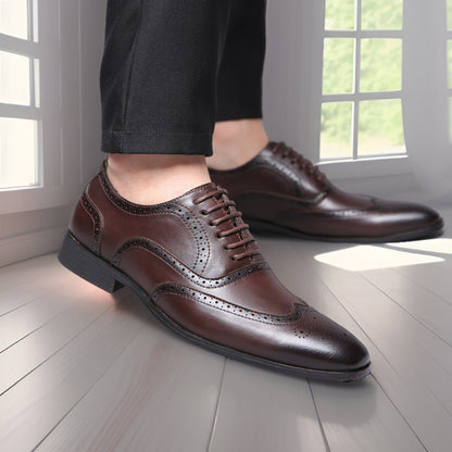 Oxford Leather Brogue Dress Shoes