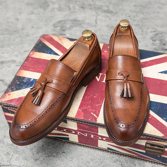 London Genuine Leather Tassel Loafers