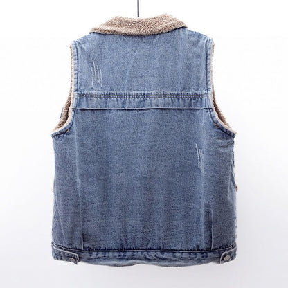 Everly Denim Sherpa Vest