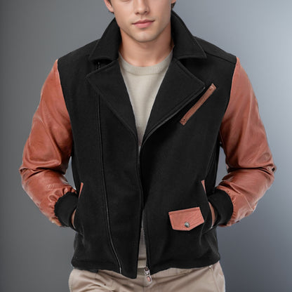 Bravon Leather-Wool Bomber Jacket