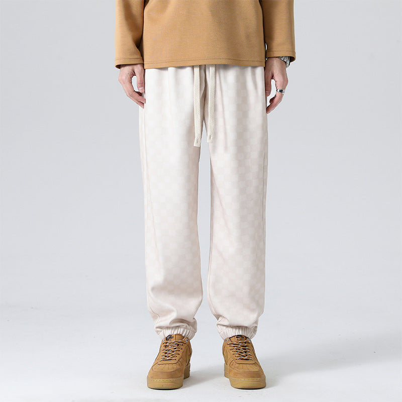 Checkered Corduroy Sweatpants