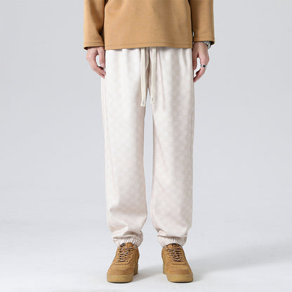 Checkered Corduroy Sweatpants