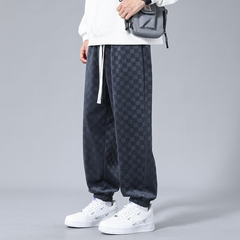 Checkered Corduroy Sweatpants