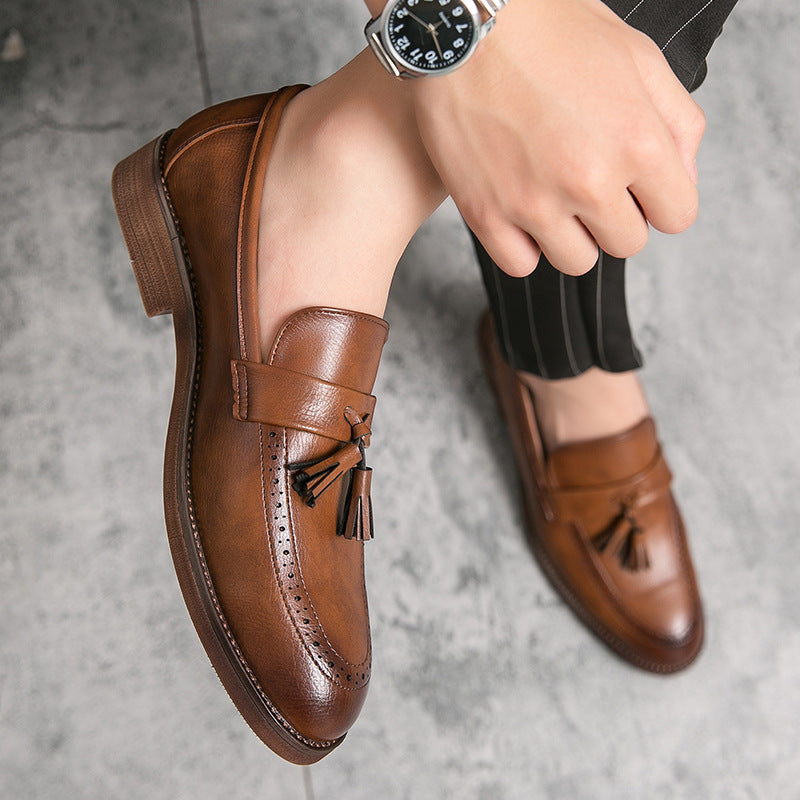 London Genuine Leather Tassel Loafers