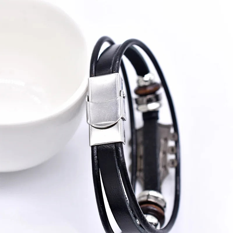 Rock Anthem Leather Bracelet