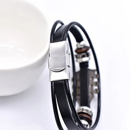 Rock Anthem Leather Bracelet