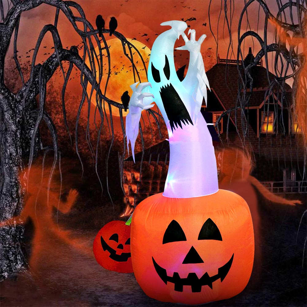 Spooky Inflatable Ghost Pumpkin