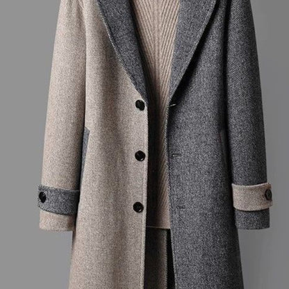 Luciano Two-Tone Wool Overcoat