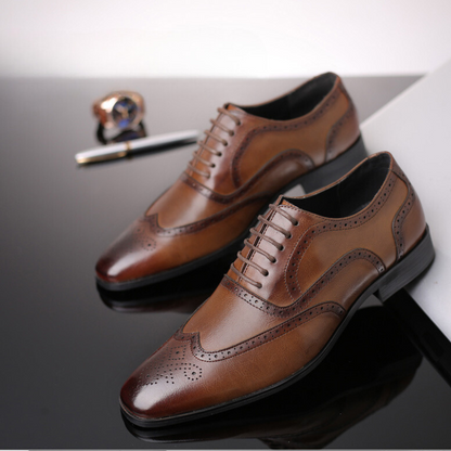 Oxford Leather Brogue Dress Shoes