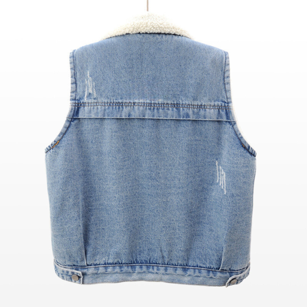 Everly Denim Sherpa Vest