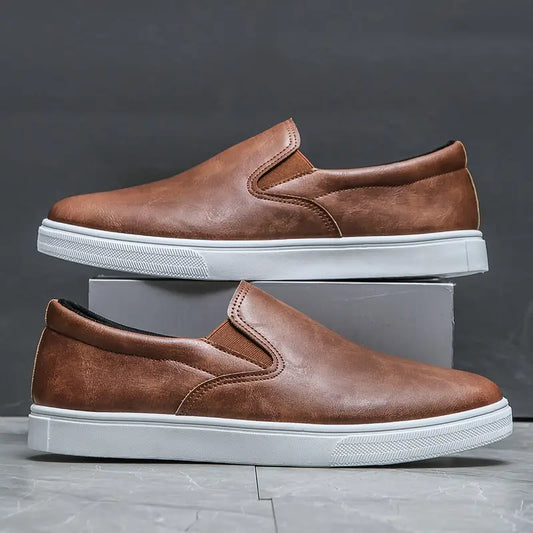 Oxford Leather Slip On Shoes