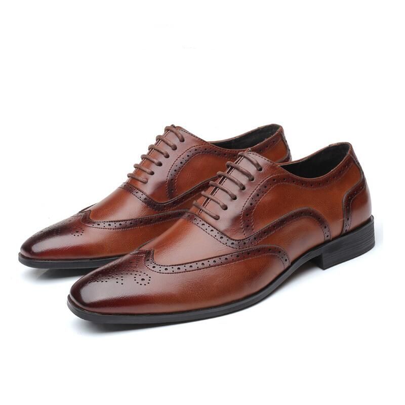 Oxford Leather Brogue Dress Shoes