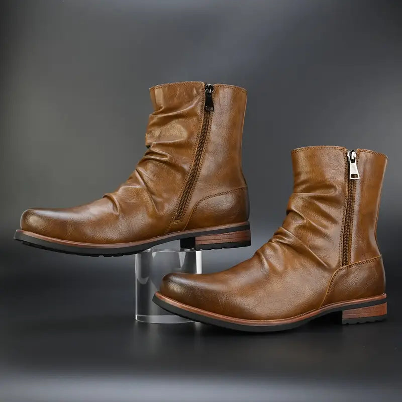 Heritage Leather Side-Zip Boots