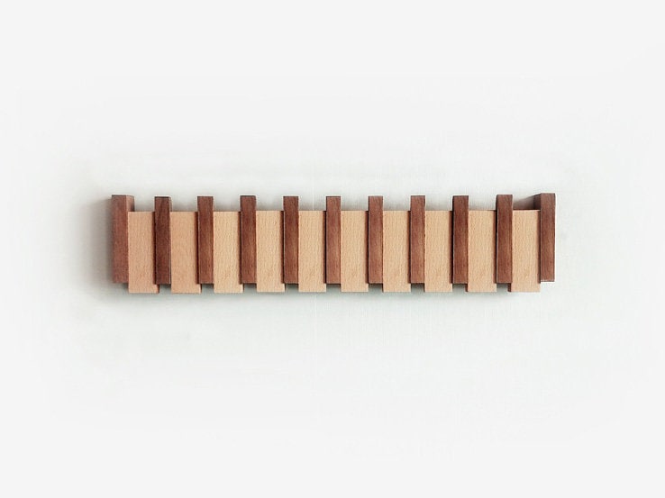Handcrafted Wooden Piano Key Coat Rack
