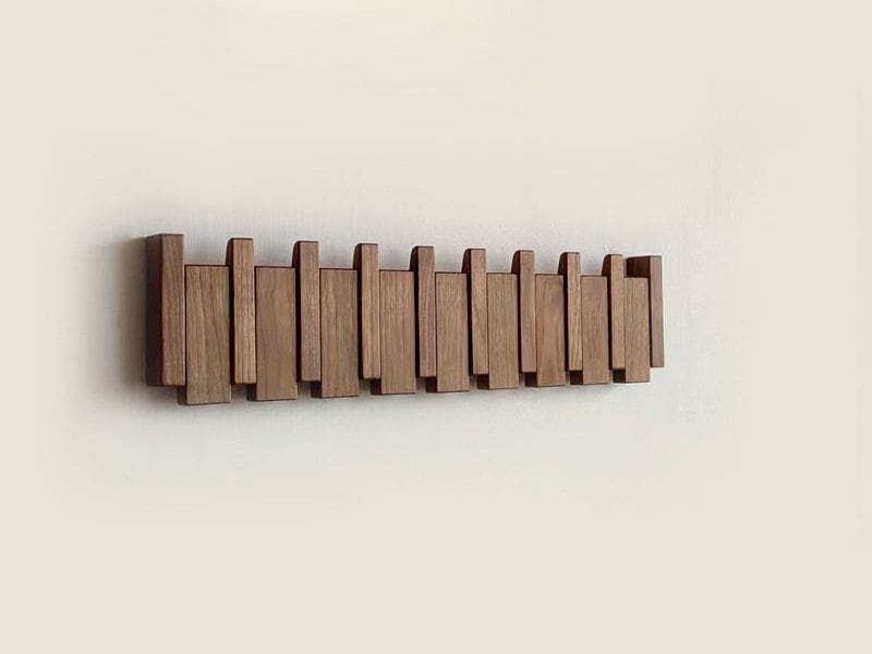 Handcrafted Wooden Piano Key Coat Rack