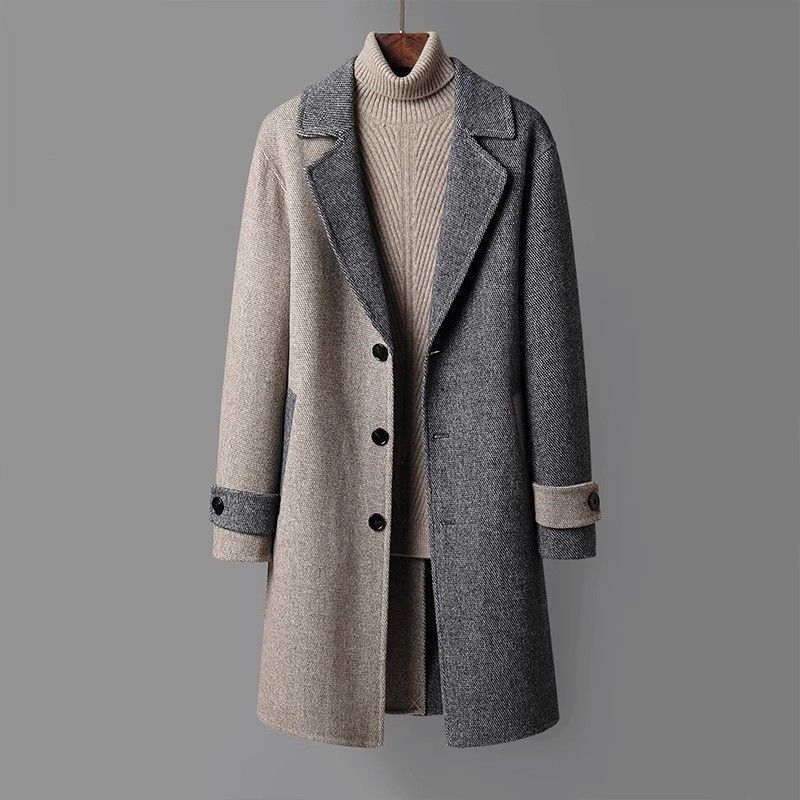 Luciano Two-Tone Wool Overcoat