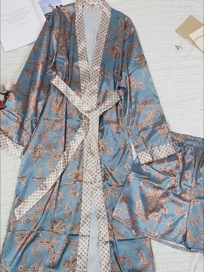 Satin Crest Lounge Robe