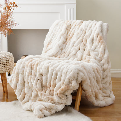 Faux Rabbit Fur Blanket Throw