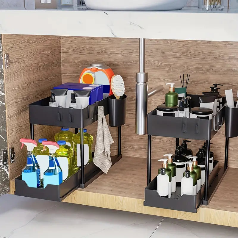 2 Storage Racks Streamlined Storage: 2-Tier Storage Rack – Euploria